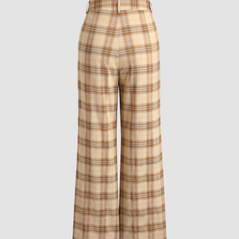Check Straight Leg Trousers - Cider M (fits like Size 4/6 women)